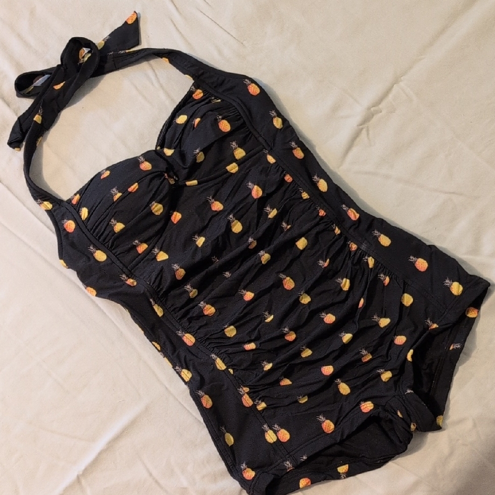 Seafolly Black One Piece with Fruit Print